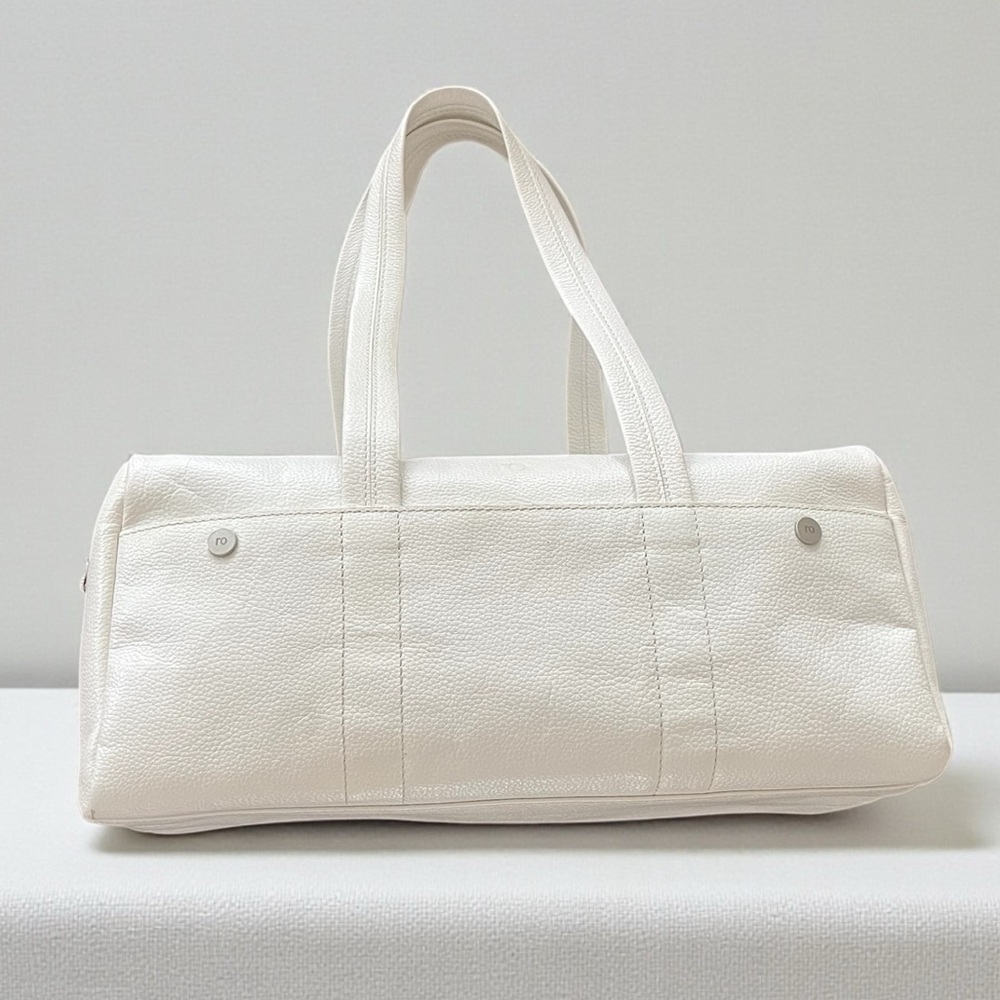 White genuine leather satchel handbag - Picture 16 of 16
